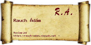 Rauch Ádám névjegykártya